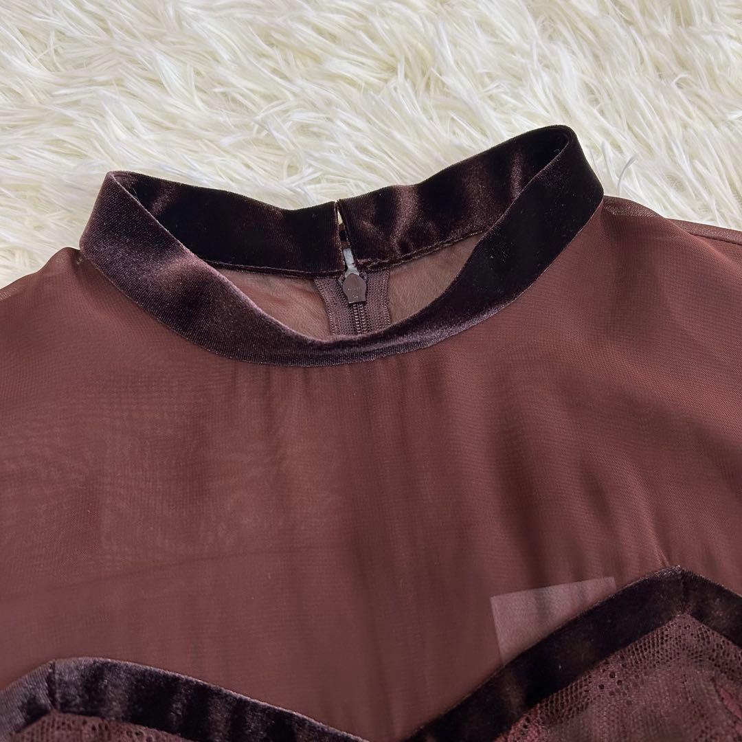 【AMERI】SHEER LACE DRESS シアーレースドレス オケージョン