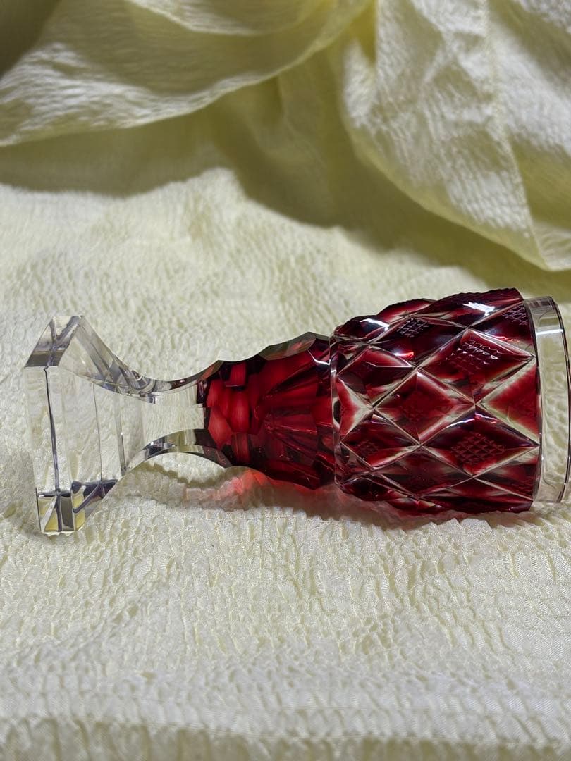 希少】薩摩切子脚付杯 復元島津 ✨ガハハ本舗お宝倉庫市