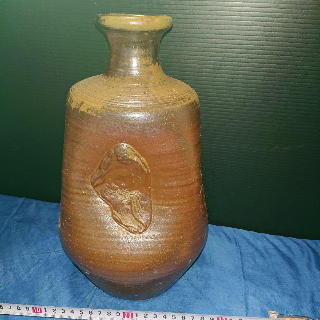 備前焼、人形徳利、へそ徳利、酒器 Antique Sam's Collection備前人形徳利 へそ徳利 備前焼