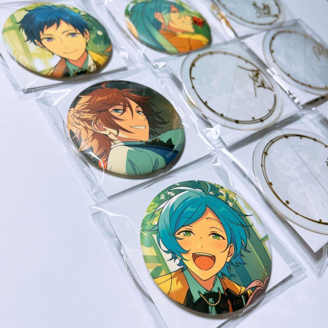 あんスタ 5周年 箔押しサインカバー缶バッジ 9個 レオ 奏汰 マヨイ 渉