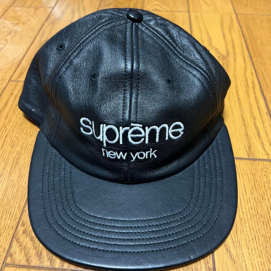最終】 Supreme レザーキャップ 黒 【2286071600】