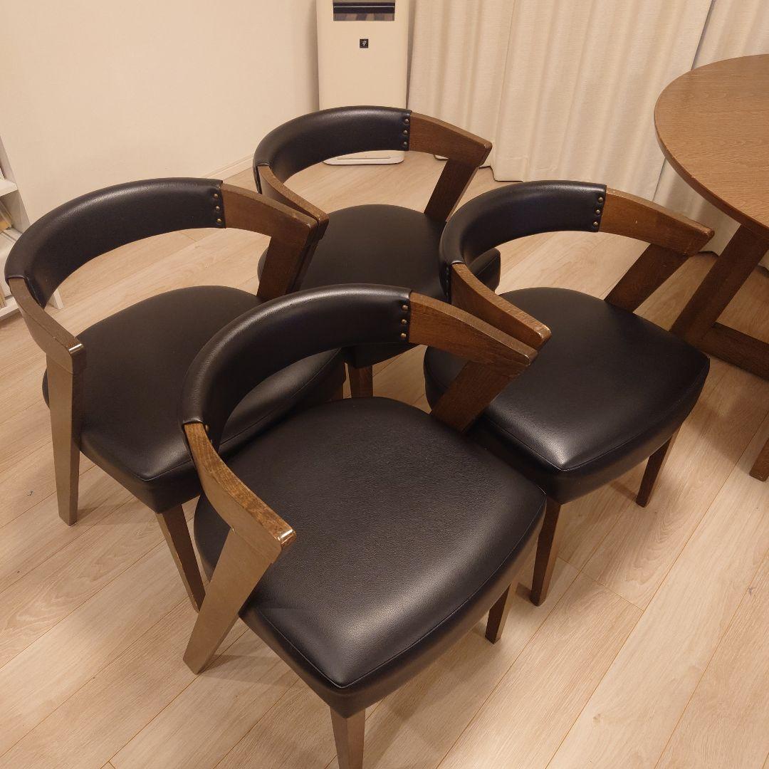 丸テーブル　5点セット　椅子　ダイニングテーブル