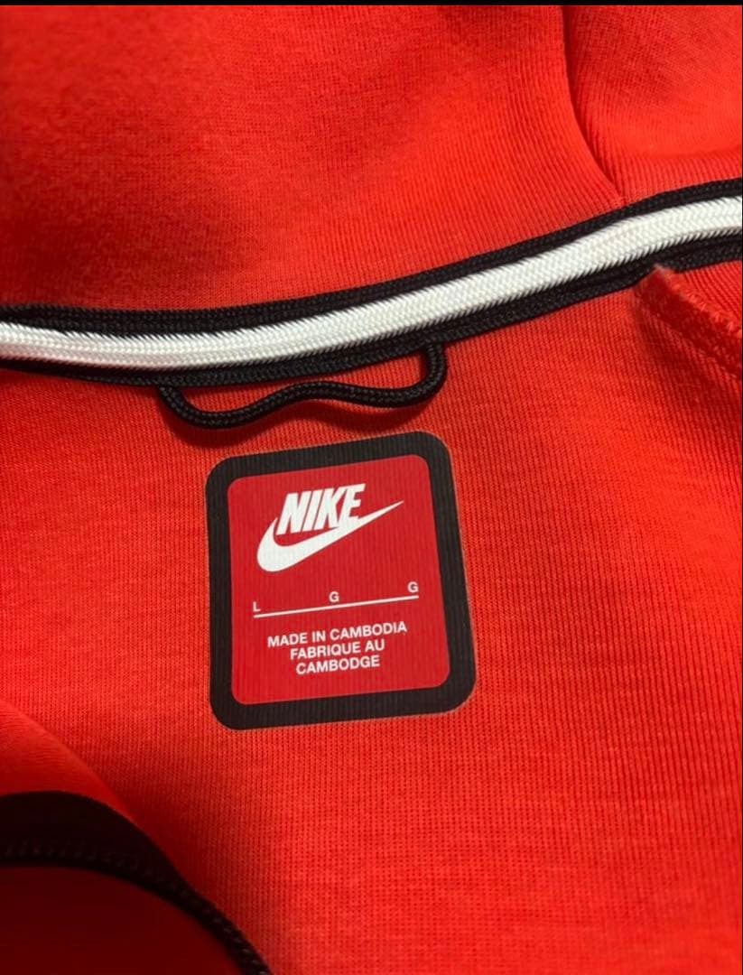 希少 最安値 NIKE ナイキ テックフリース 赤 限定色