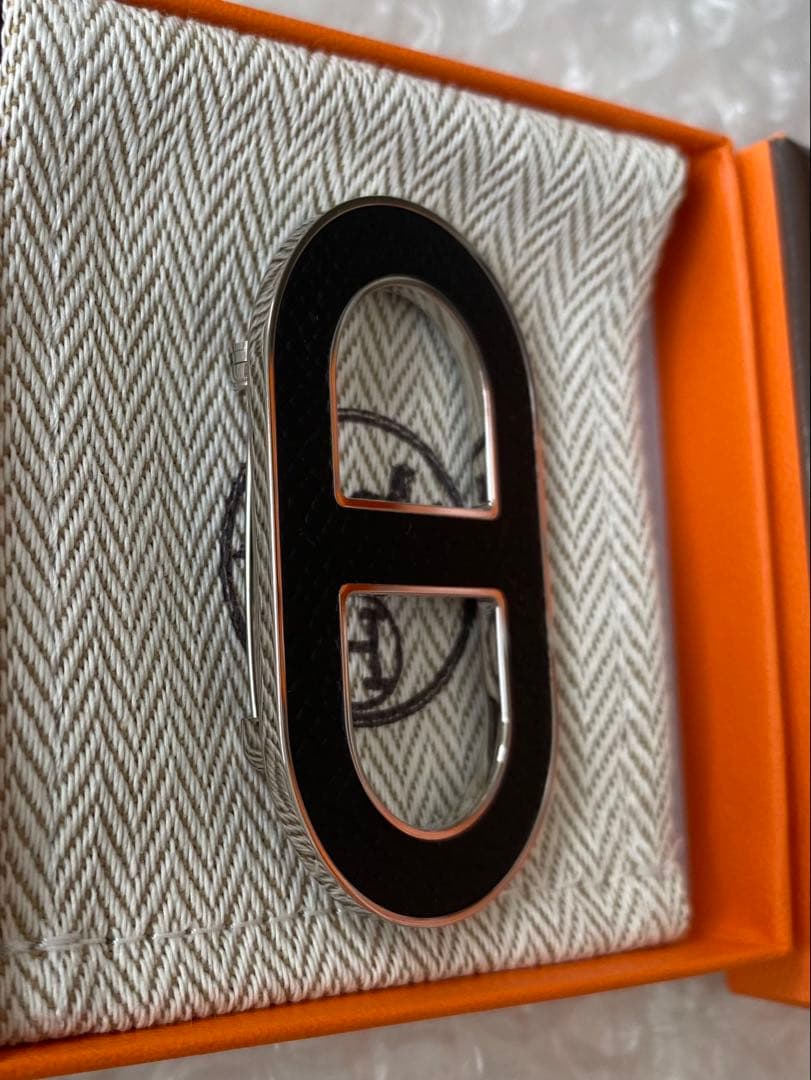 エルメスブローチシェーヌダンクル黒シルバーエプソンバッチ新品本物