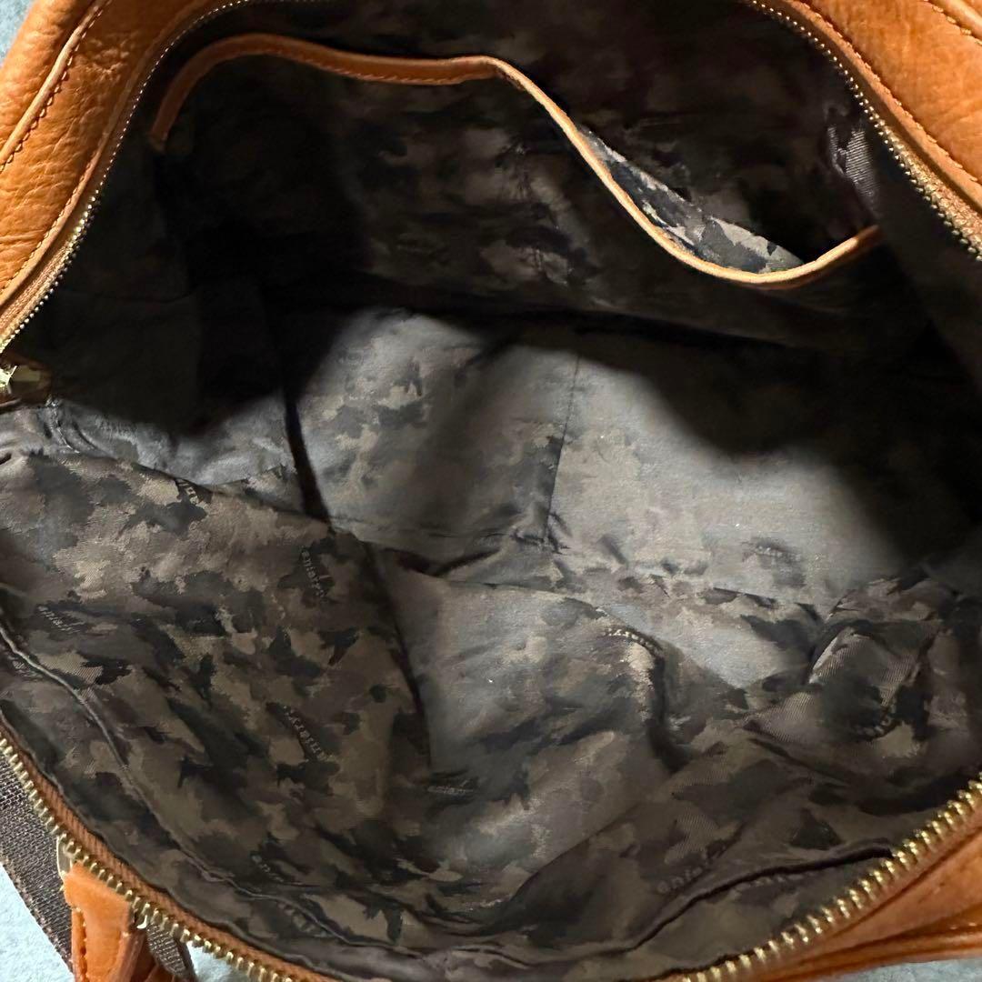 アニアリ　ビジネスバッグ　2way ショルダー　キャメル