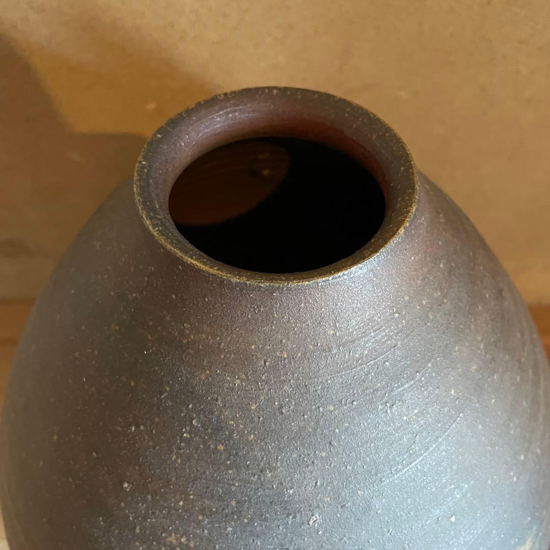 備前焼伊勢崎淳壷大高さ30㎝共箱付き人間国宝古物22.10.23