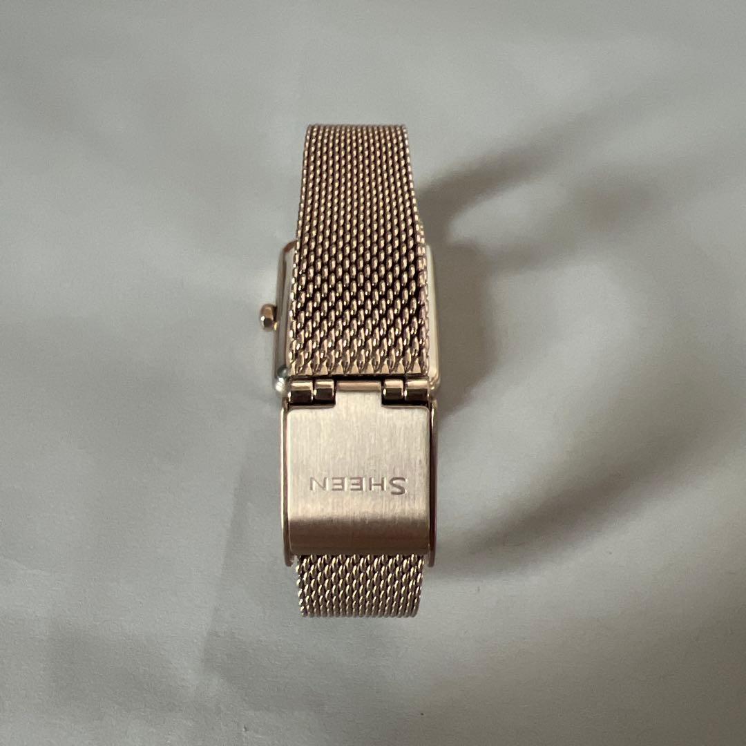 美品】CASIO SHEEN スクエア時計 金属メッシュベルト