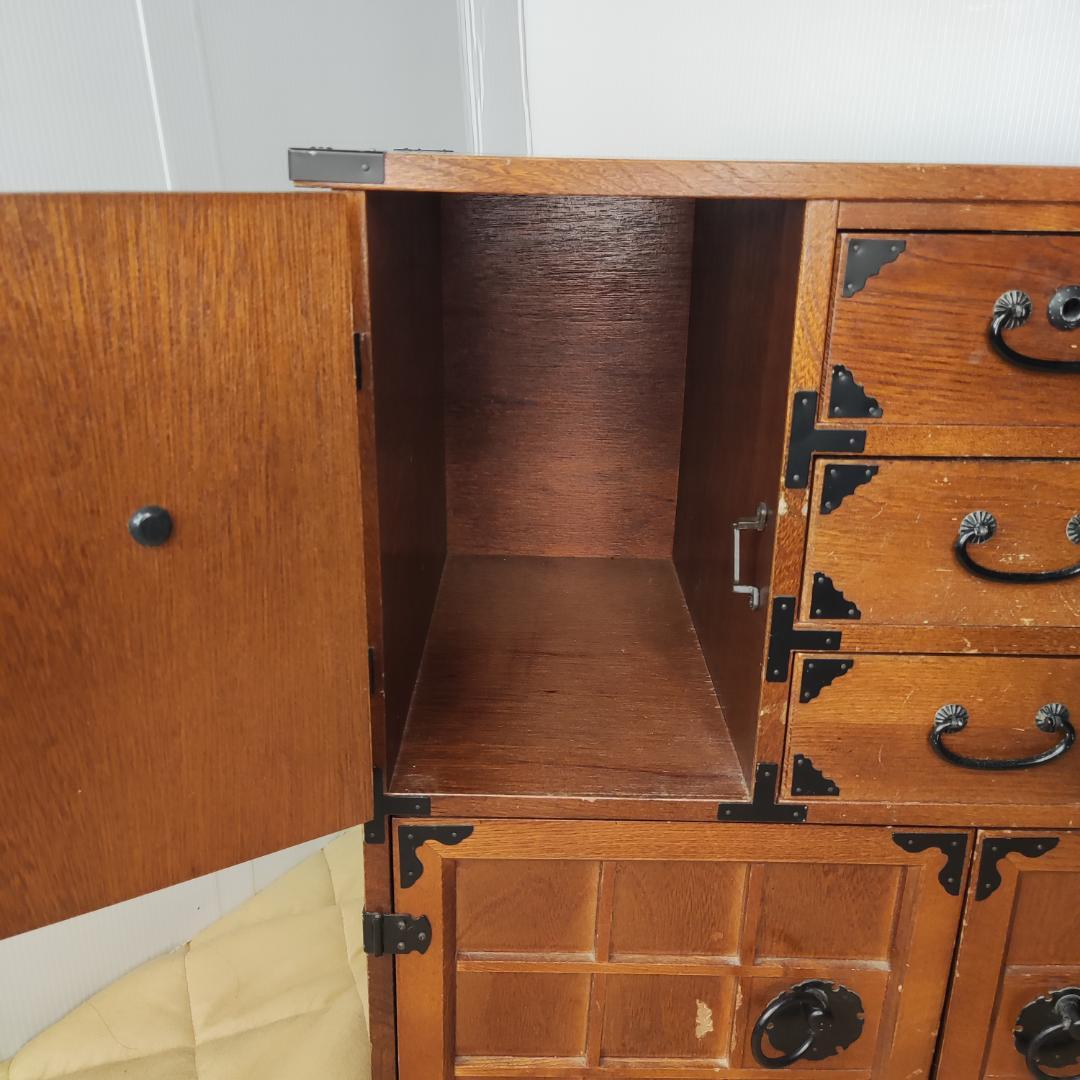 希少 鍵付き 箪笥 裁縫箱 木箱 からくり 隠し有り 古道具 和ダンス