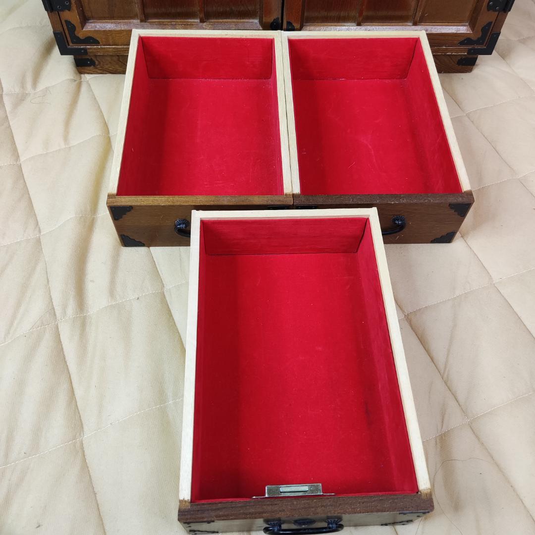 希少 鍵付き 箪笥 裁縫箱 木箱 からくり 隠し有り 古道具 和ダンス