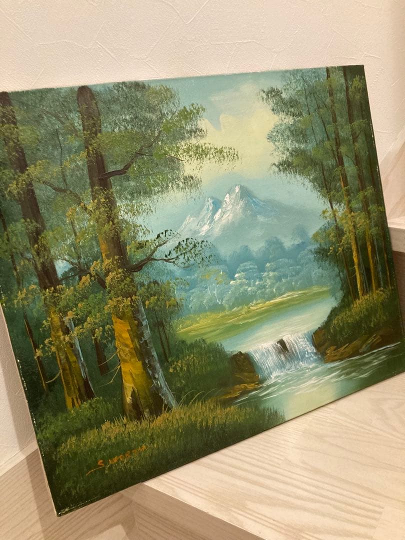 風景画 油彩画 フレーム付き