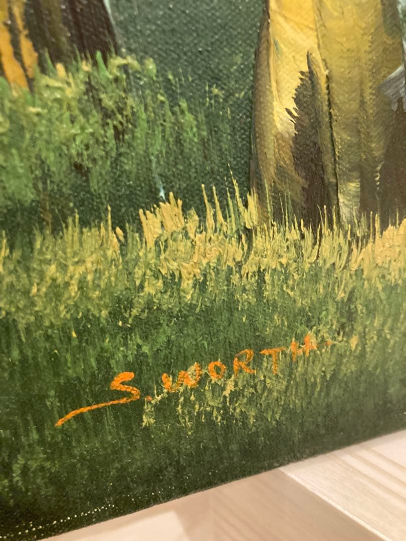 風景画 油彩画 フレーム付き