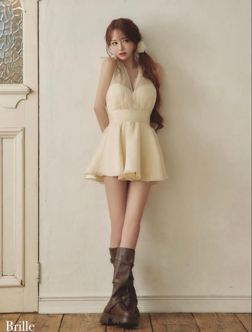 ROBE de FLEURS /Brille ホルターリボン/ フレアミニドレス