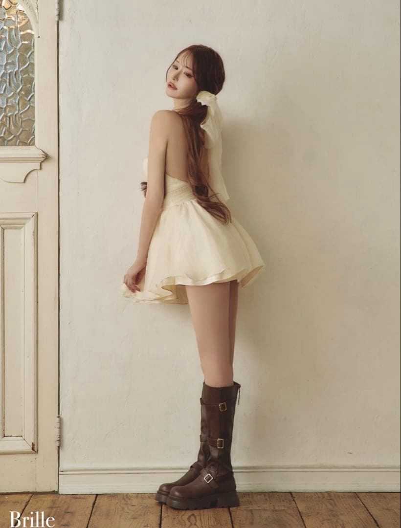 ROBE de FLEURS /Brille ホルターリボン/ フレアミニドレス