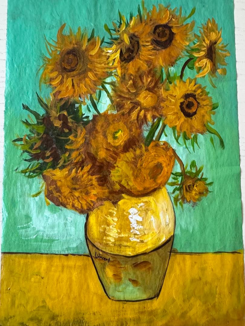 フィンセント・ファン・ゴッホ 『ひまわり』 原画 手書き 表サイン ギャラリ印