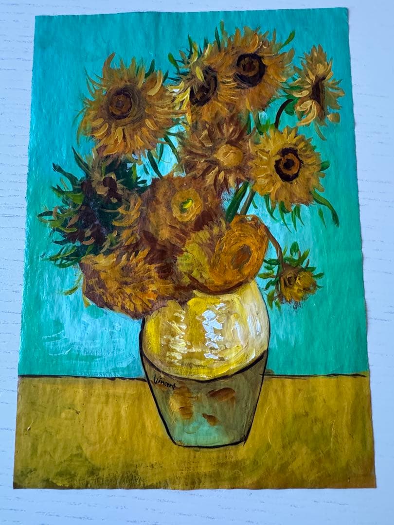 フィンセント・ファン・ゴッホ 『ひまわり』 原画 手書き 表サイン ギャラリ印
