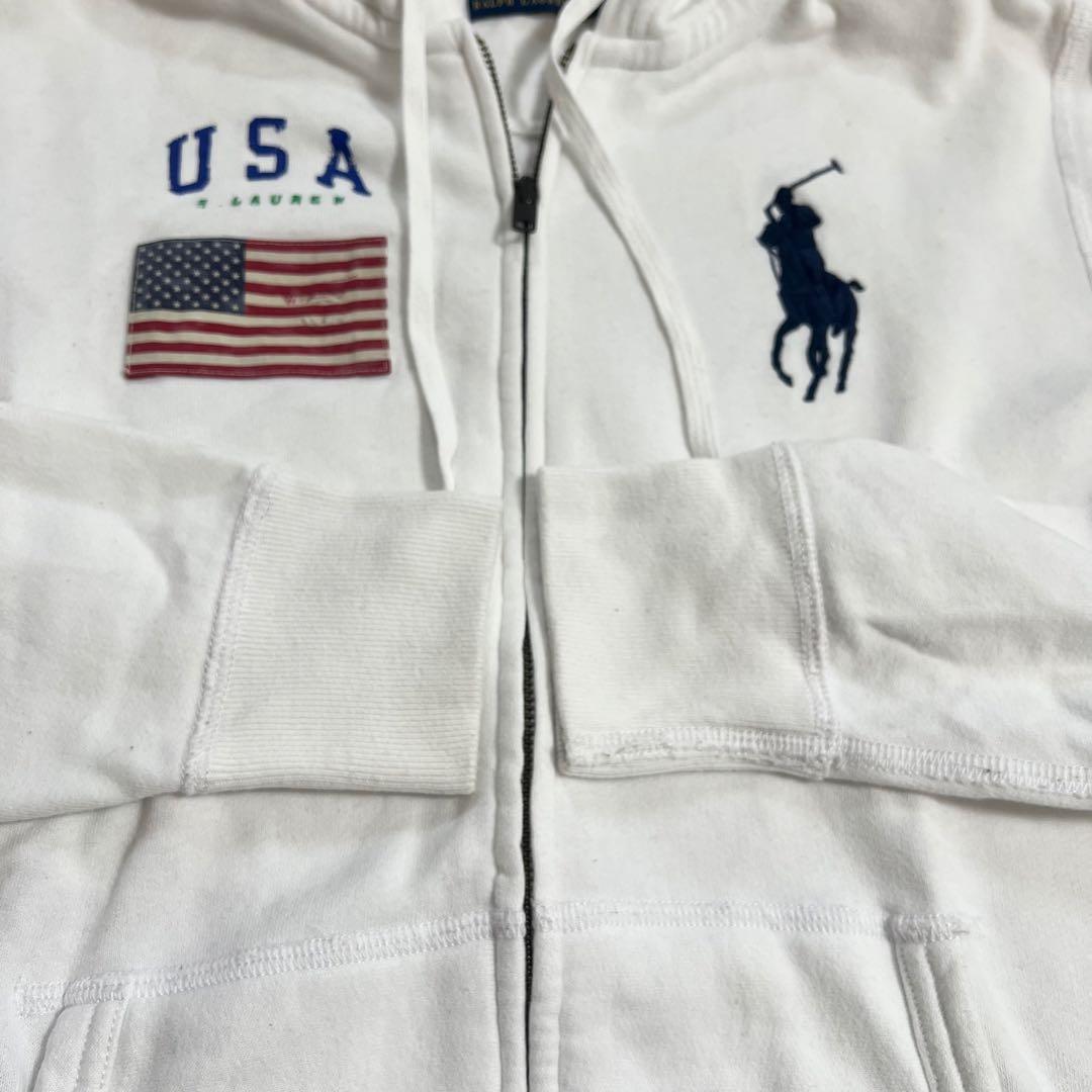 ✨️希少✨️POLO ラルフローレン y2k スウェット ジップパーカー ホワイト