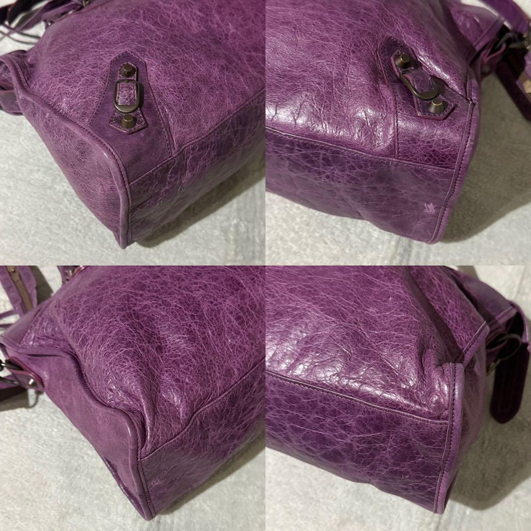 バッグ Balenciaga The City Shoulder Bag Purple