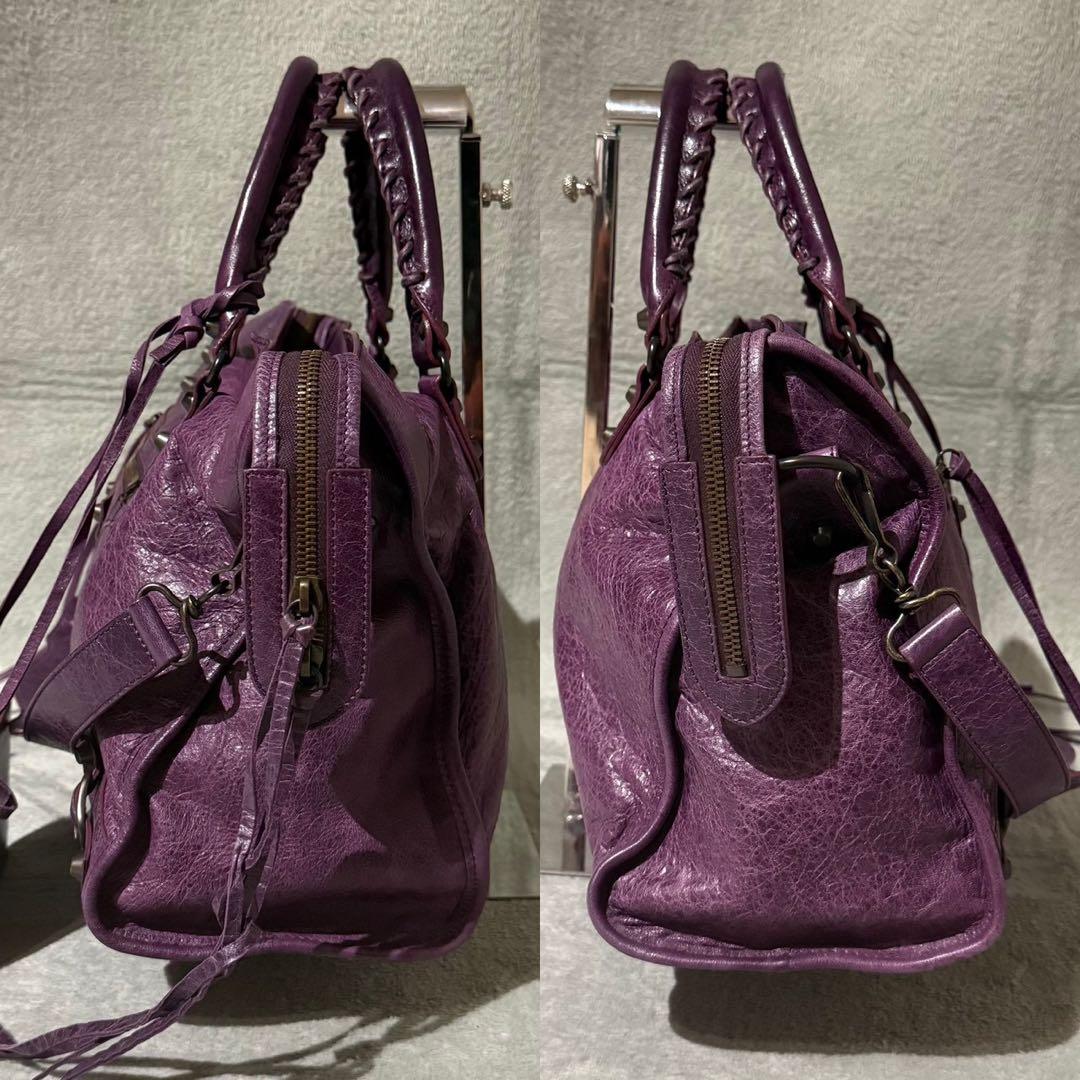 バッグ Balenciaga The City Shoulder Bag Purple