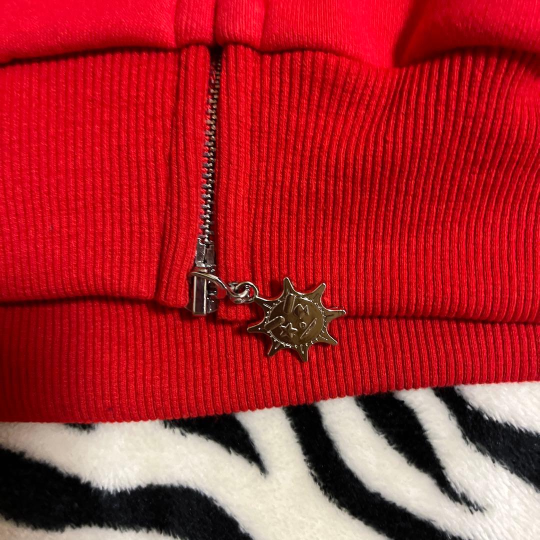 GLOGANGユニークフードパーカー 赤青