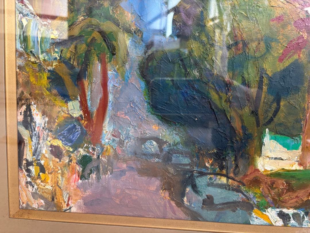 田辺　三重松　パステル画　箱館郊外　絵画　ハワイの街