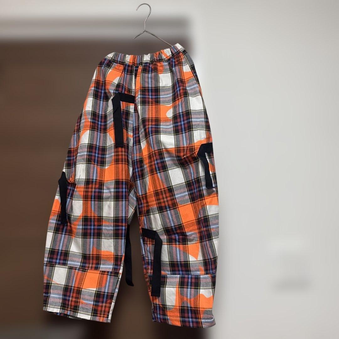 フランキーグロウfranky grow CHECKTAPE BIG PANTS frankygrow】25FWBT-385 FORMED CHECK TAPE BIG PANTS