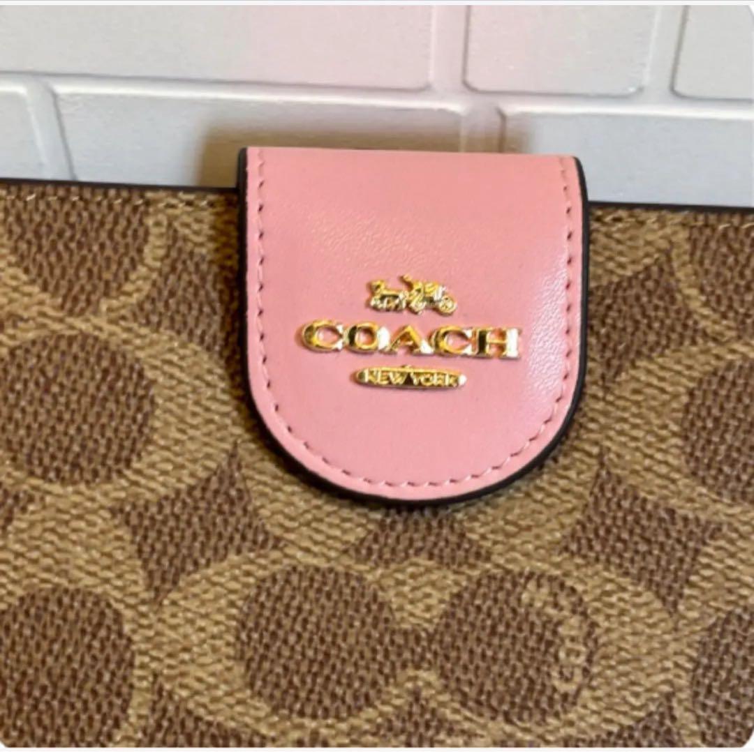 COACH 【新品】二つ折り財布 ピンク