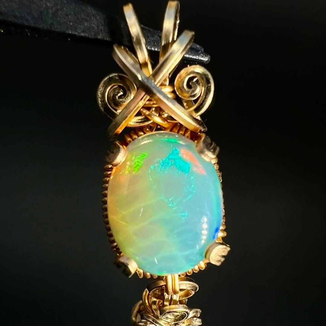 for まさみ♫様】天然石 珍ハニカムオパール＆スイスブルートパーズ14kgf