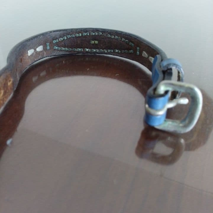 ウルフズヘッド⭐︎15㎜スタッズレザーブレスレット⭐︎ブルー