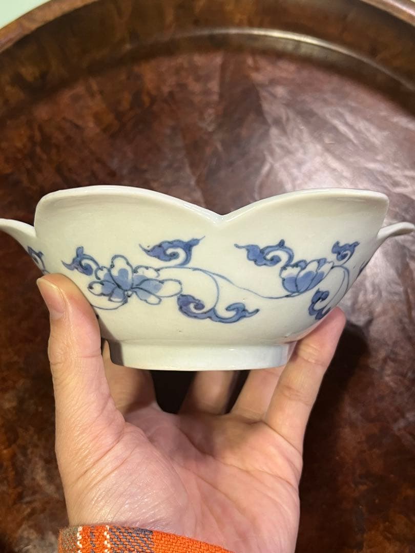 古伊万里 蝶 唐草 無傷完品 蛸唐草 花唐草 藍九谷 柿右衛門