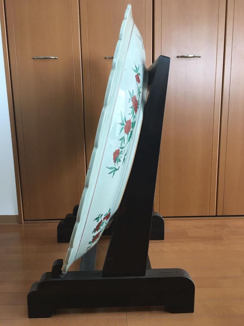 ［お引取り専用］大清康熙年製　特大絵皿【粉彩人物絵・風景】