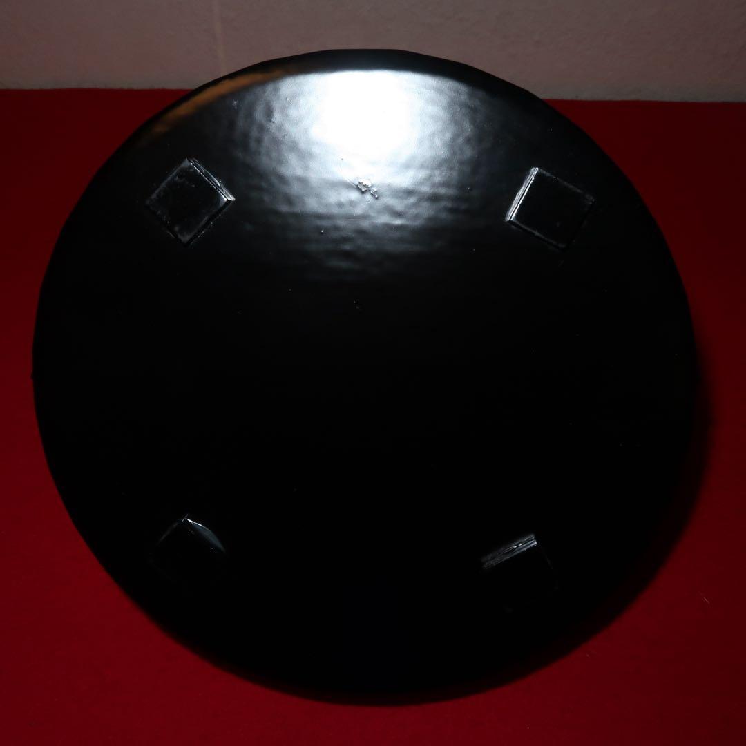 茶道具】黒手付莨盆 稽古用