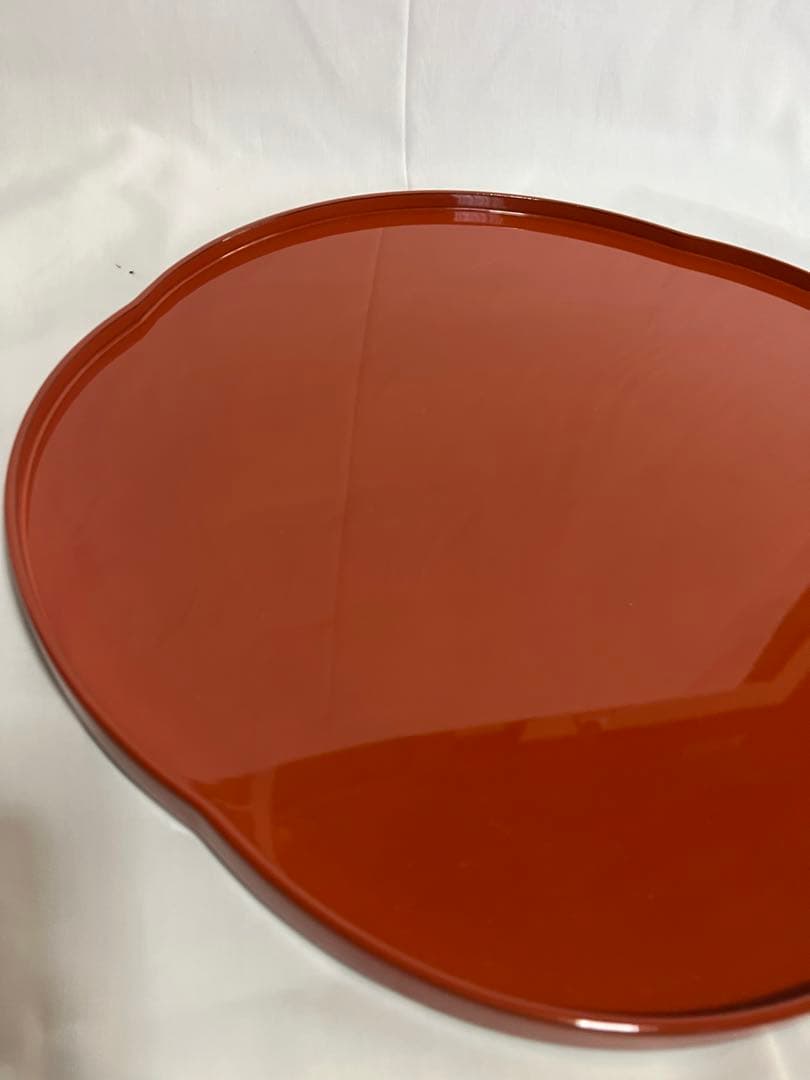 輪島塗 卓上膳 梅型 洗朱 5枚セット 漆器 桐箱