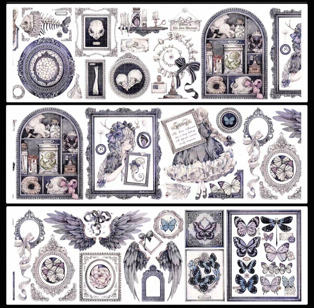 切売 1581☆ 海外 マスキングテープ マステ PET 装飾 花 人物 水晶