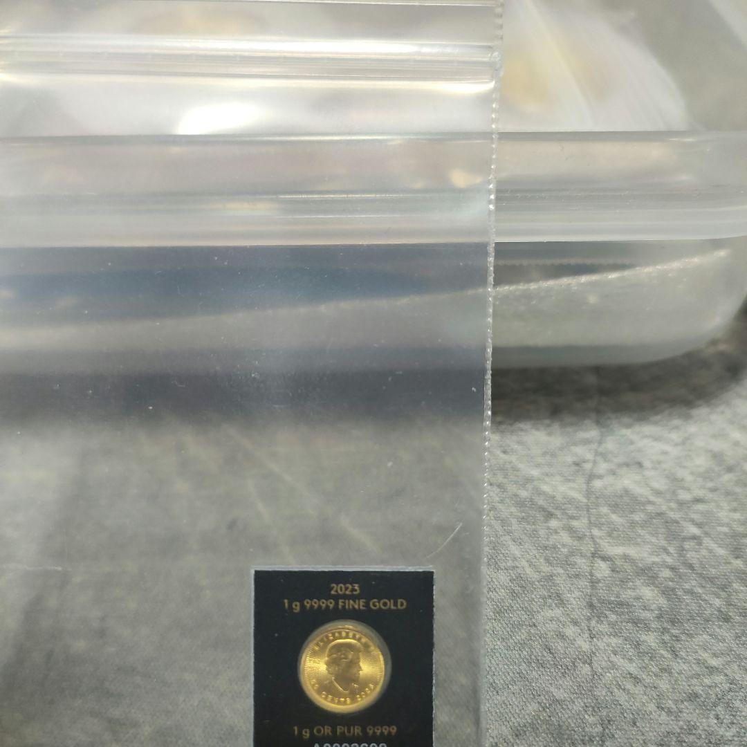 未開封）カナダ メイプルリーフデザイン1g金貨 2023