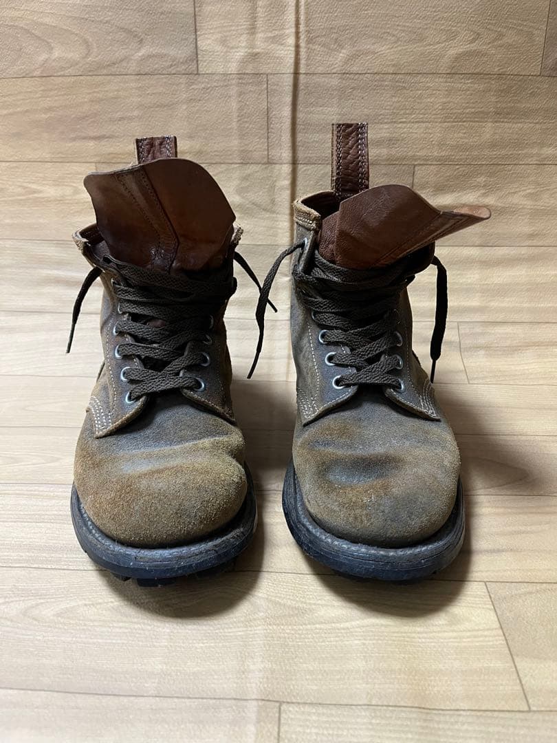 ブラウン スエード フランス軍コンバットブーツ 2バックルブーツカット