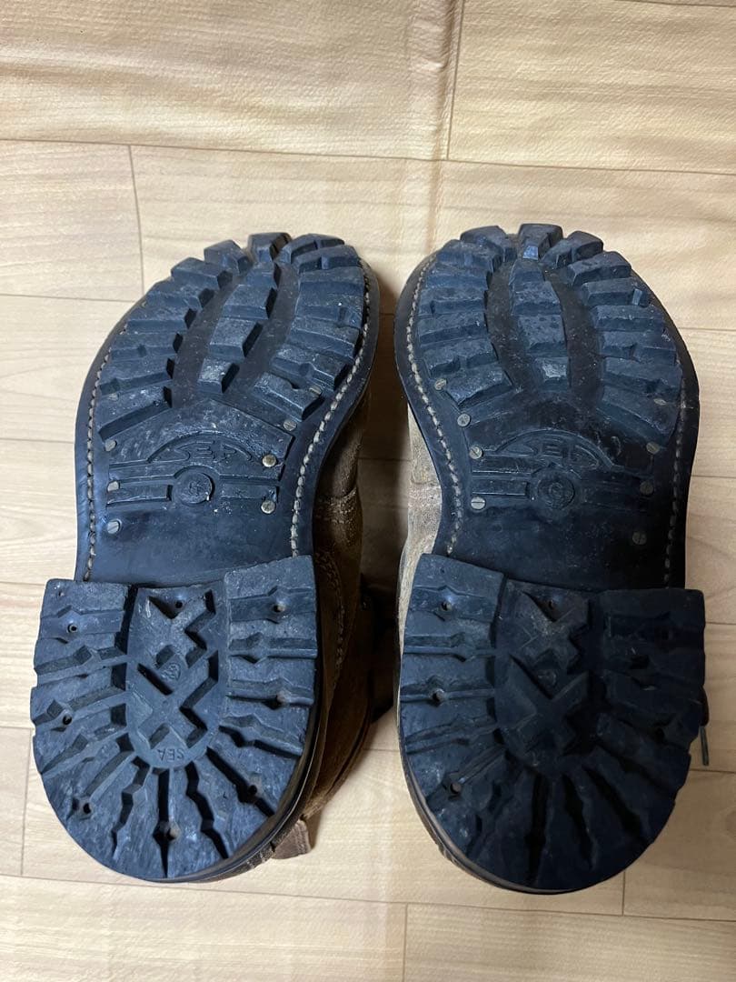 ブラウン スエード フランス軍コンバットブーツ 2バックルブーツカット