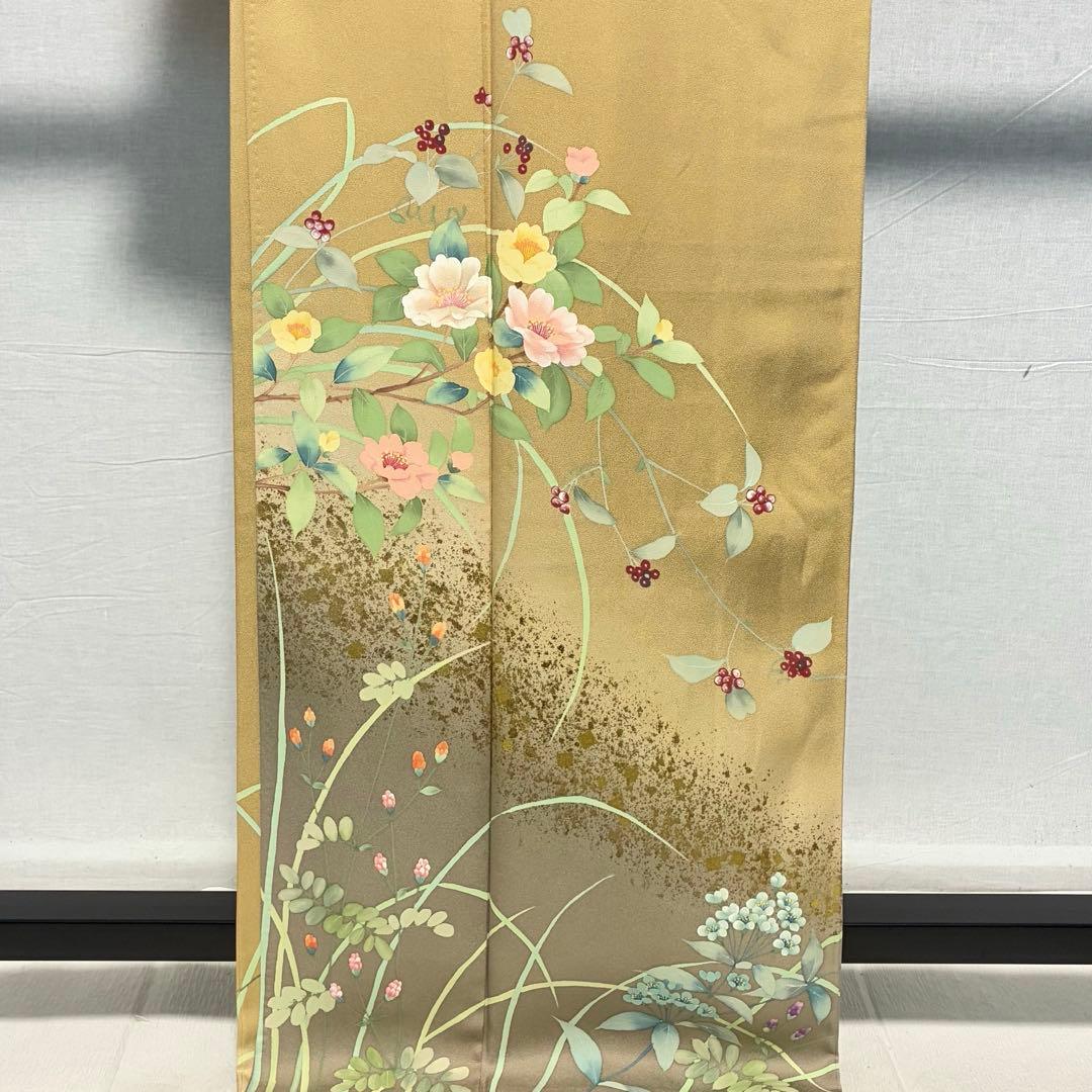 D200 訪問着 花模様 正絹 着物 袷 しつけ糸付き未使用極美品 - メルカリ