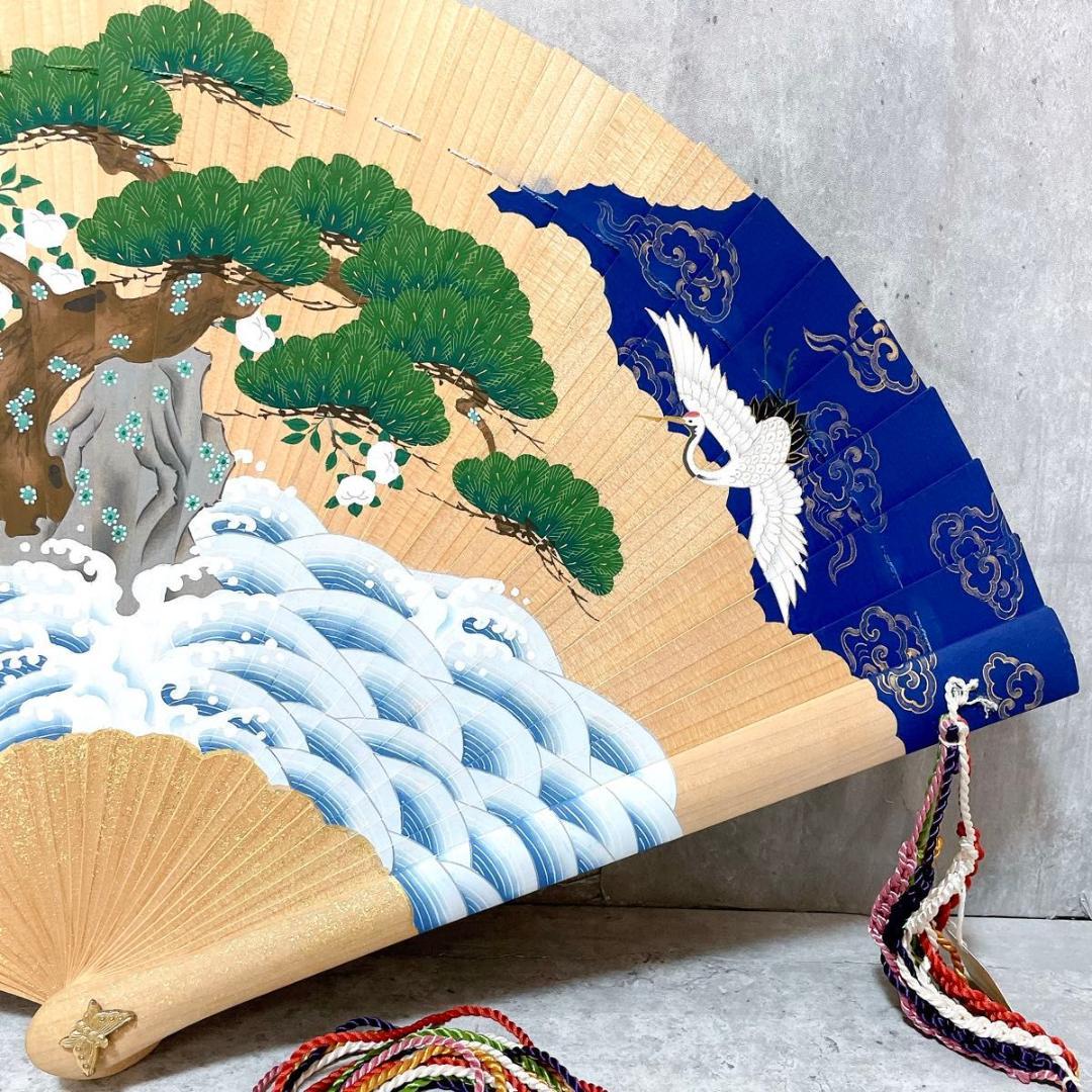 宮脇賣扇庵 美也古扇 檜扇 松 京扇子 古扇子 桧扇 袙扇 木製 手彩色