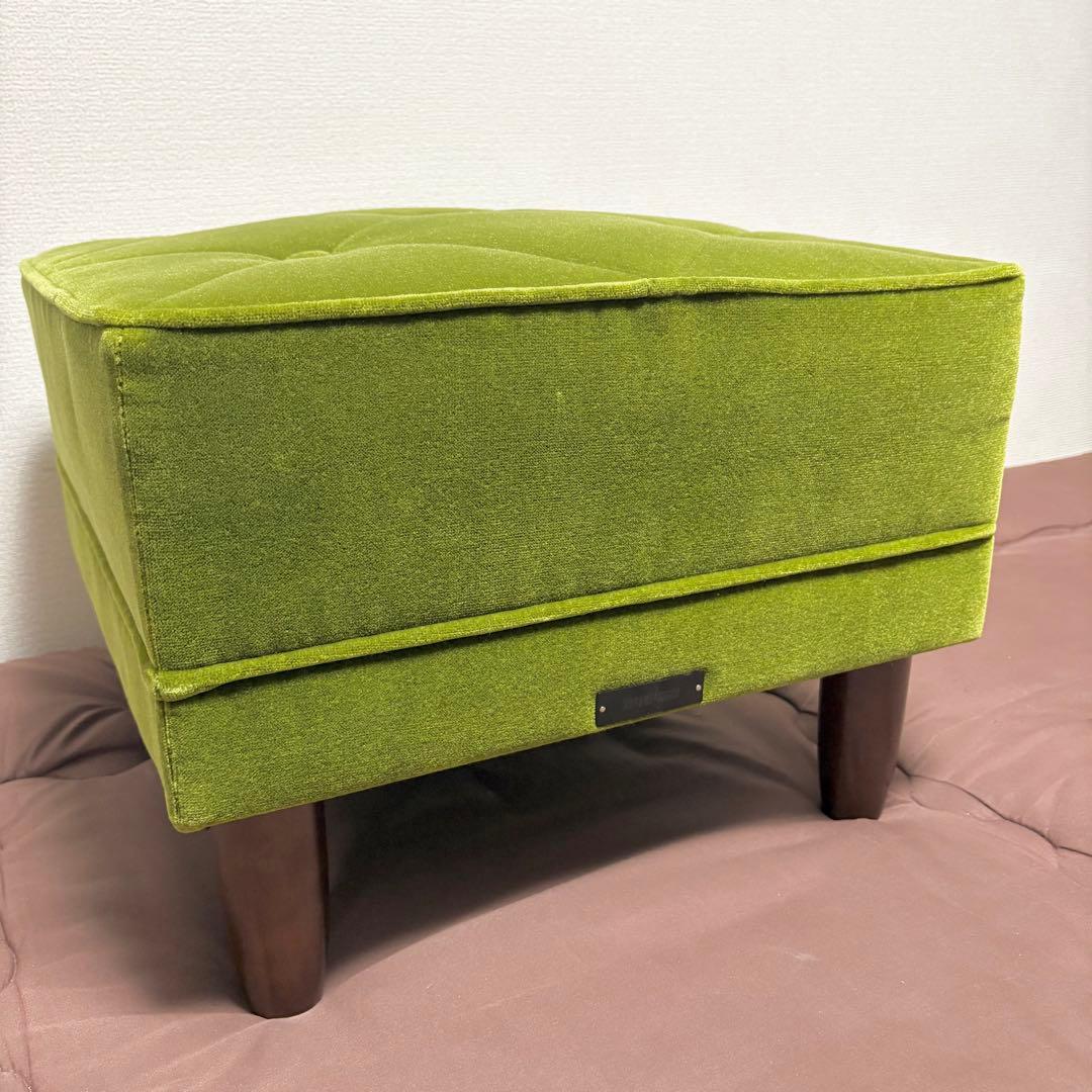 【美品】KARIMOKU60★カリモク★オットマン★モケットグリーン★
