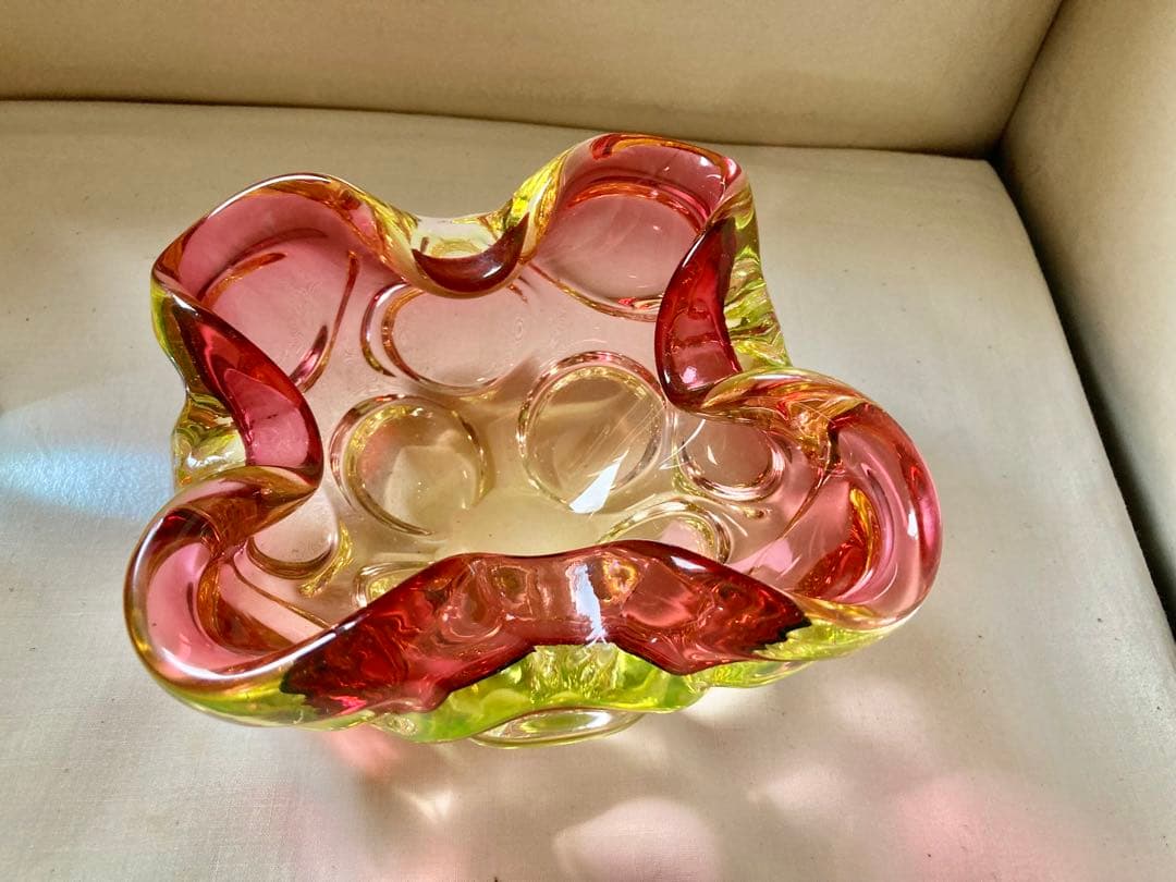 ビンテージガラス器(ムラ-ノコンビネ-ション色)