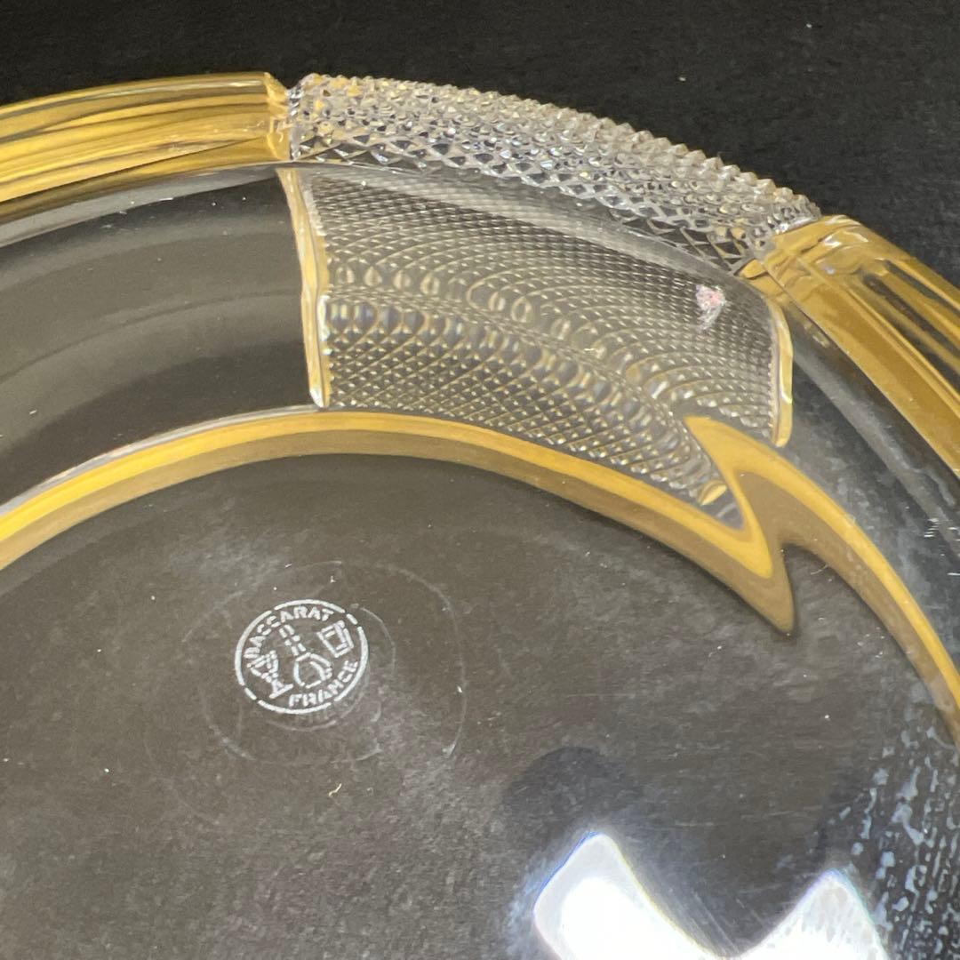 春海バカラ 金彩切子鉢 口径約21.5㎝ 東Y7-1217☆1F