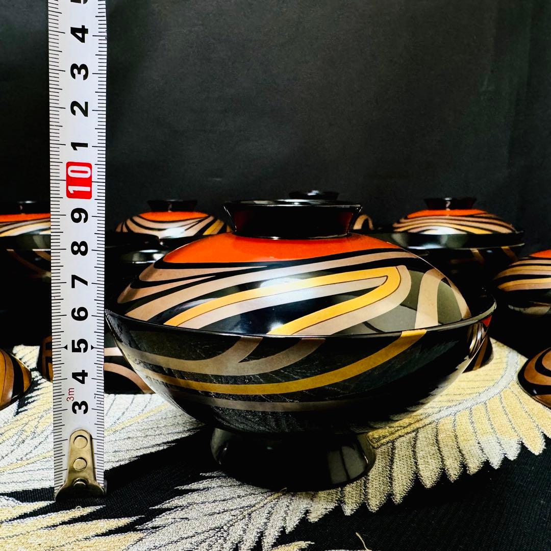 漆器 特製輪島塗 蒔絵 木製 蓋付椀 お煮物椀 吸物椀 10客 共