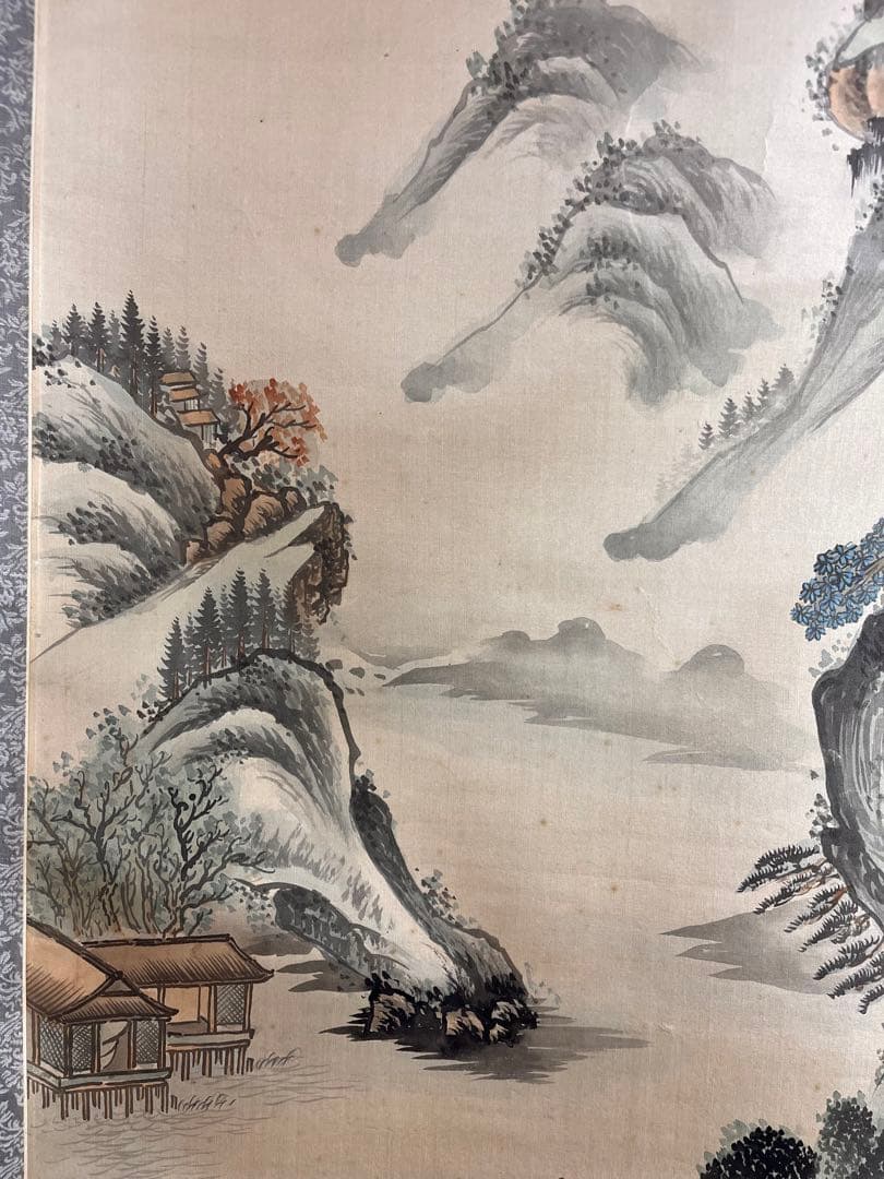 中国水墨画絹本作者不詳肉筆 山水