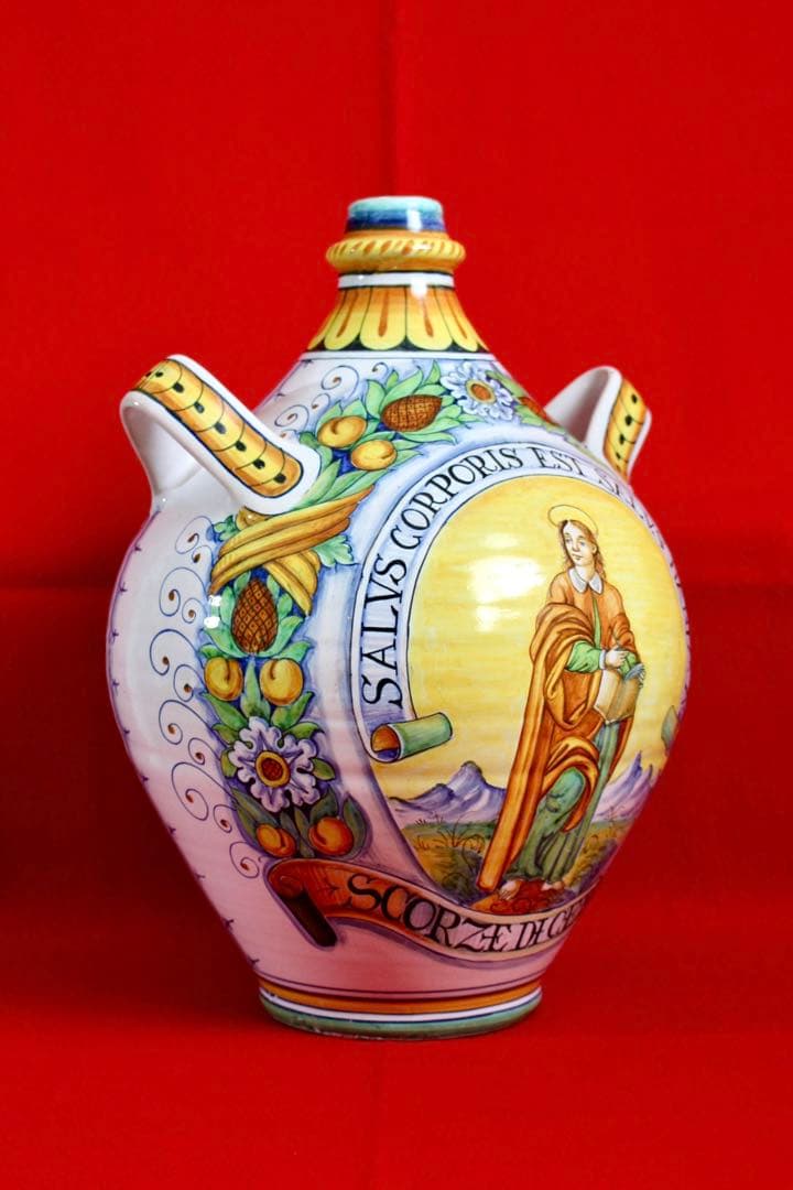 イタリア雑貨【デルータ　マヨルカ焼き　壺　花瓶】