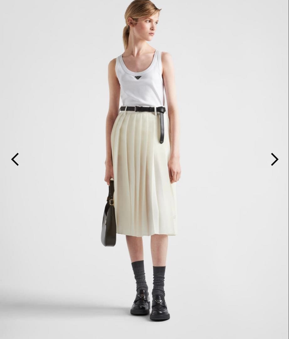 美品 PRADA プラダ リブニット ジャージー タンクトップ 36