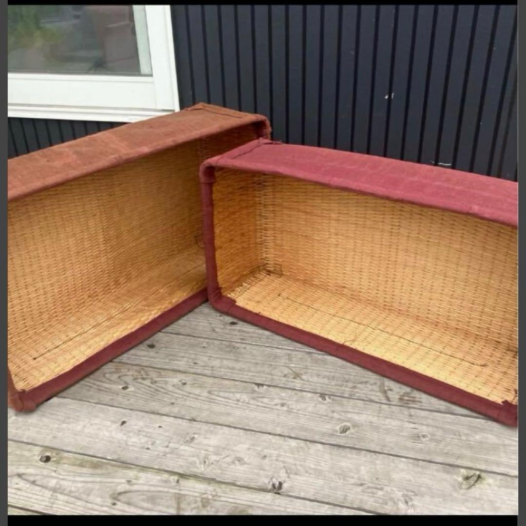 昭和レトロ 古道具 布張り 柳行李 やなぎこおり 衣類収納 収納ボックス