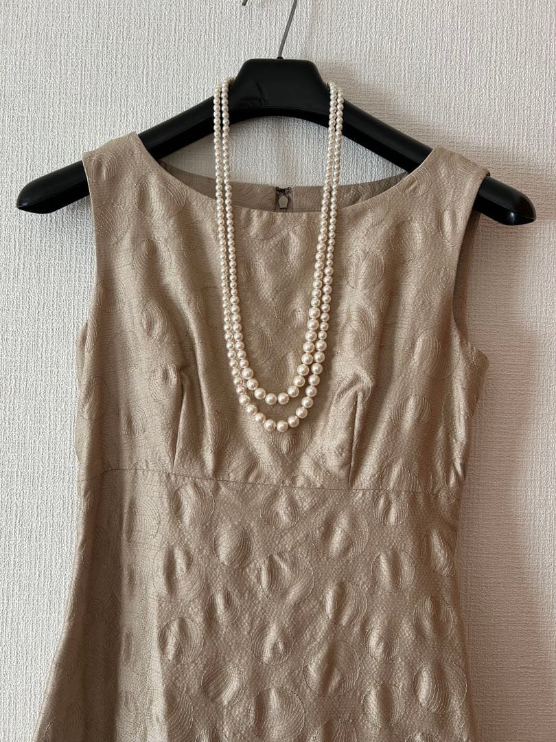 ♡Sybilla シビラ♡フルレングスドレス ノースリーブ ベージュゴールド M