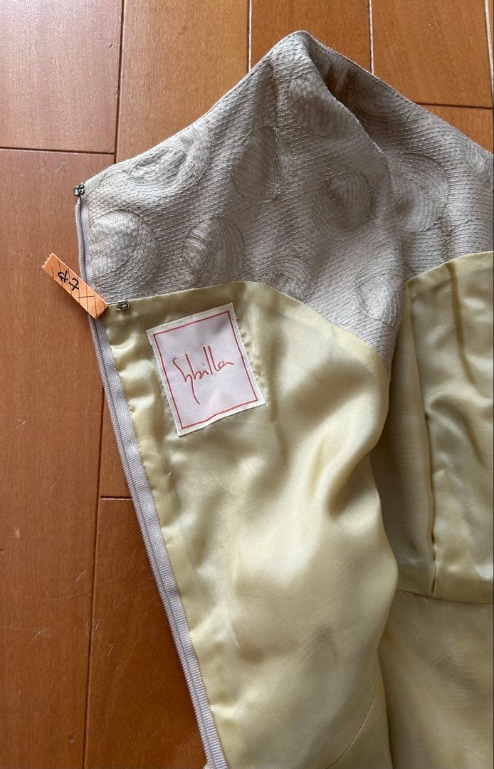 ♡Sybilla シビラ♡フルレングスドレス ノースリーブ ベージュゴールド M