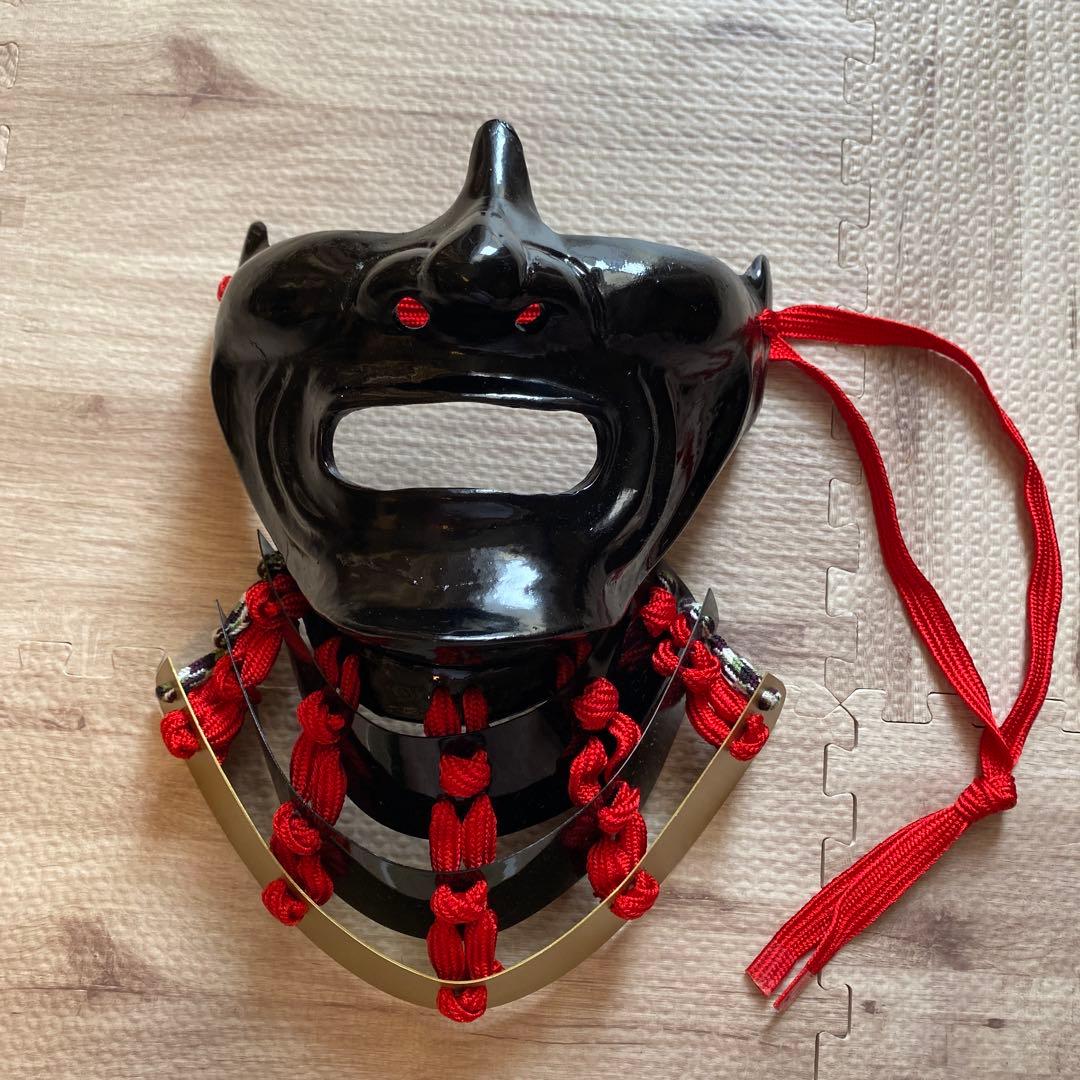 【着用可能】手作り　武具　鎧兜　甲冑　等身大　半頬　面頬　mempo 樹脂製