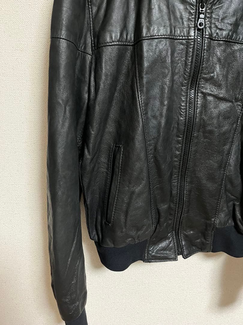 エディスリマン！UKヴィンテージ リブレザージャケットSOHO 80s